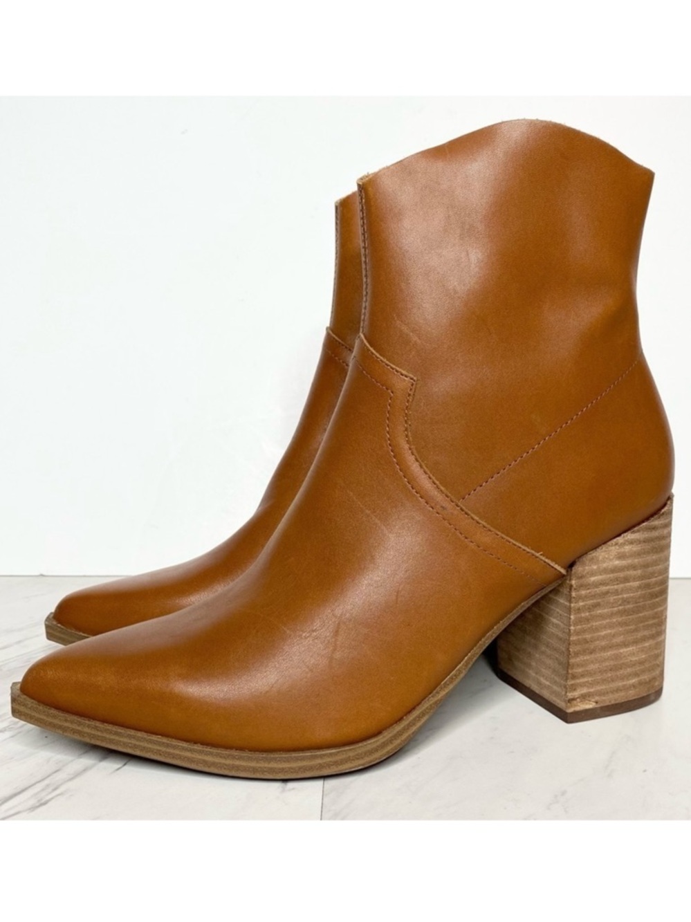 Steve Madden Cate Brown Leather Heeled Bootie 10M